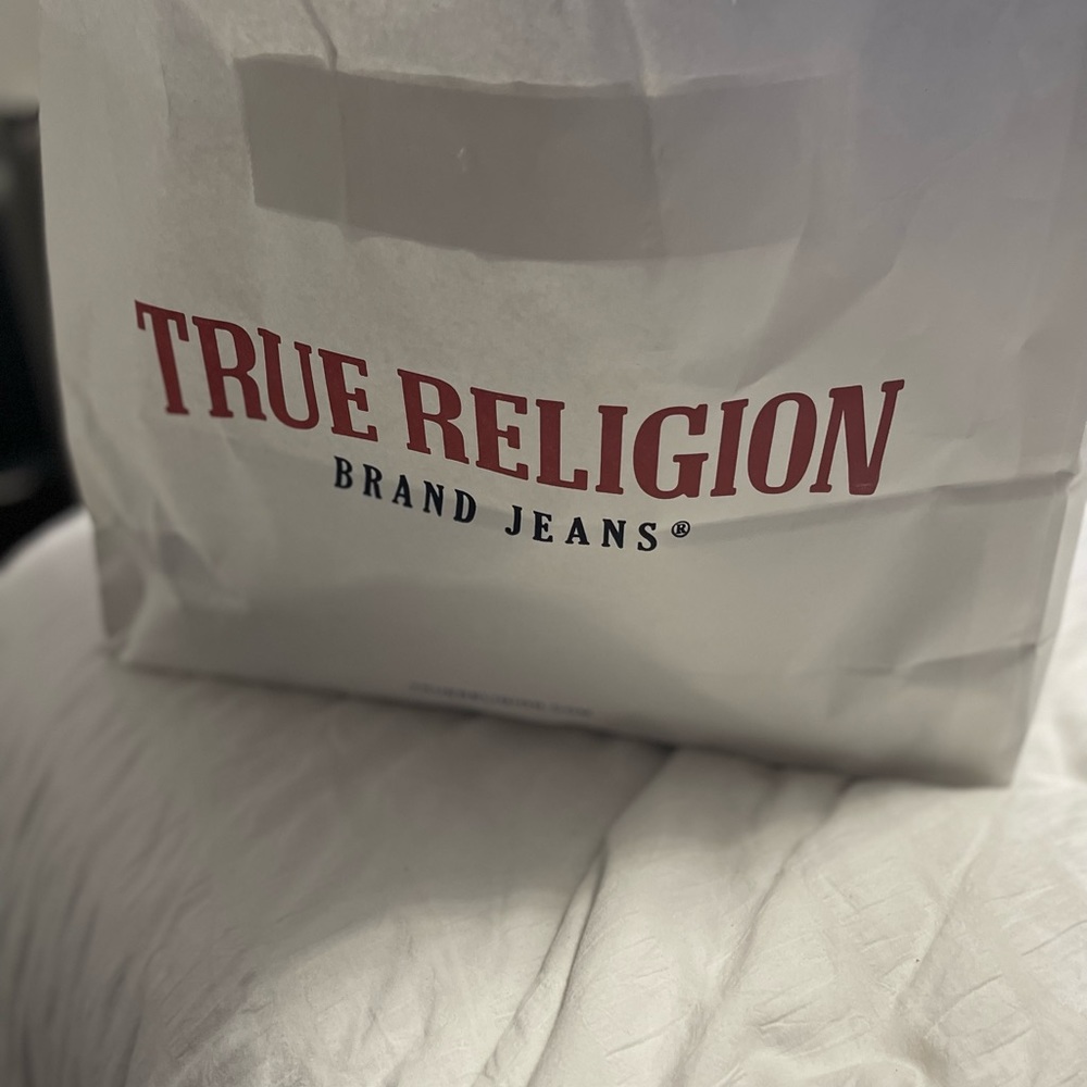 True Religion button-up denim dress or oversized-fit jacket with waist tie XL. - Picture 6 of 6
